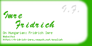 imre fridrich business card